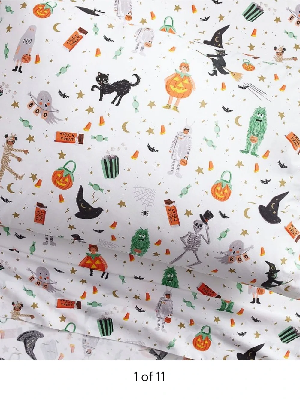 Pottery Barn Rifle Paper Co. Halloween Glow-in-the-Dark Pilowcase NWOT